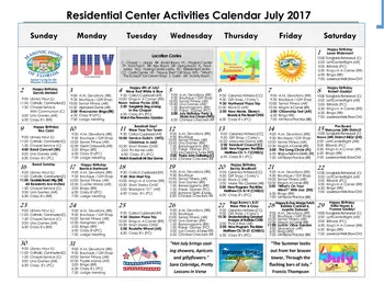 Activity Calendar of Masonic Home of Florida, Assisted Living, Nursing Home, Independent Living, CCRC, St Petersburg, FL 1