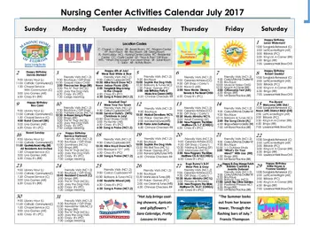 Activity Calendar of Masonic Home of Florida, Assisted Living, Nursing Home, Independent Living, CCRC, St Petersburg, FL 2
