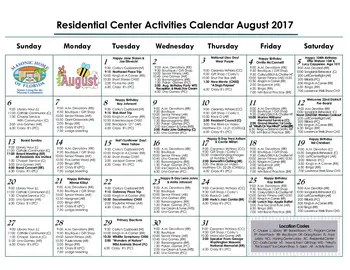 Activity Calendar of Masonic Home of Florida, Assisted Living, Nursing Home, Independent Living, CCRC, St Petersburg, FL 7