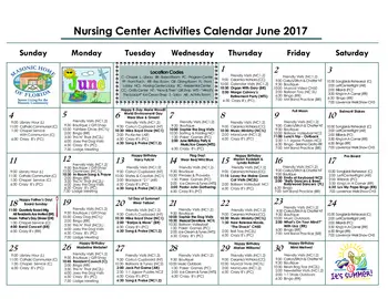 Activity Calendar of Masonic Home of Florida, Assisted Living, Nursing Home, Independent Living, CCRC, St Petersburg, FL 20