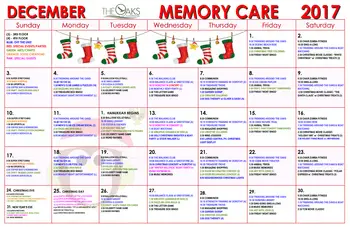 Activity Calendar of The Oaks of Clearwater, Assisted Living, Nursing Home, Independent Living, CCRC, Clearwater, FL 1