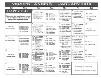 Activity Calendar of Vicar's Landing, Assisted Living, Nursing Home, Independent Living, CCRC, Ponte Vedra, FL 3