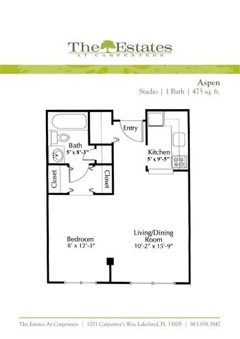 Floorplan of The Estates at Carpenters, Assisted Living, Nursing Home, Independent Living, CCRC, Lakeland, FL 5