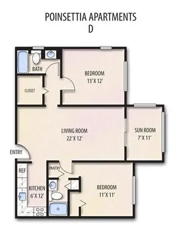 Floorplan of The Palms of Sebring, Assisted Living, Nursing Home, Independent Living, CCRC, Sebring, FL 7