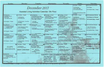 Activity Calendar of Concordia Village of Tampa, Assisted Living, Nursing Home, Independent Living, CCRC, Tampa, FL 9