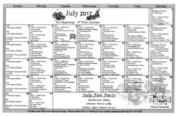 Activity Calendar of Concordia Village of Tampa, Assisted Living, Nursing Home, Independent Living, CCRC, Tampa, FL 13
