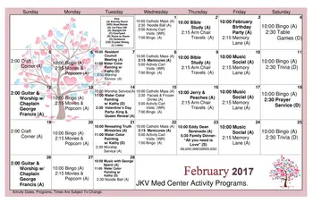 Activity Calendar of Concordia Village of Tampa, Assisted Living, Nursing Home, Independent Living, CCRC, Tampa, FL 18