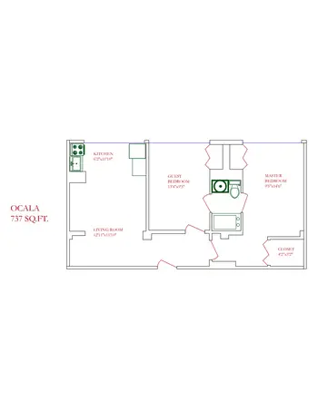 Floorplan of Concordia Village of Tampa, Assisted Living, Nursing Home, Independent Living, CCRC, Tampa, FL 5
