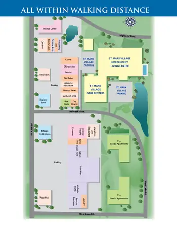 Campus Map of St. Mark Village, Assisted Living, Nursing Home, Independent Living, CCRC, Palm Harbor, FL 1