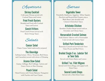 Dining menu of Glenridge on Palmer Ranch, Assisted Living, Nursing Home, Independent Living, CCRC, Sarasota, FL 1