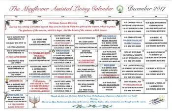 Activity Calendar of The Mayflower, Assisted Living, Nursing Home, Independent Living, CCRC, Winter Park, FL 2