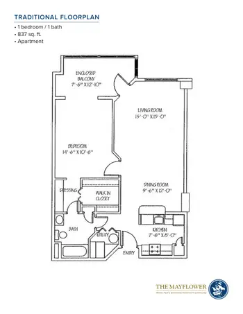 Floorplan of The Mayflower, Assisted Living, Nursing Home, Independent Living, CCRC, Winter Park, FL 18