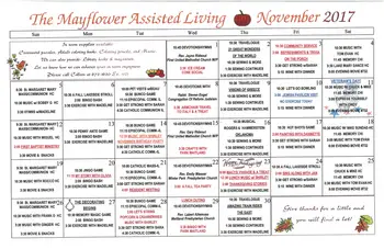 Activity Calendar of The Mayflower, Assisted Living, Nursing Home, Independent Living, CCRC, Winter Park, FL 10
