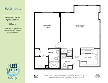 Floorplan of Fleet Landing, Assisted Living, Nursing Home, Independent Living, CCRC, Atlantic Beach, FL 2