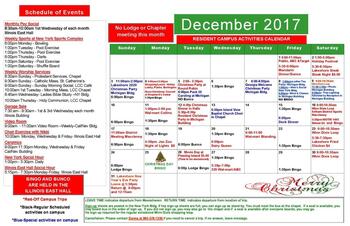 Activity Calendar of Moosehaven, Assisted Living, Nursing Home, Independent Living, CCRC, Orange Park, FL 1
