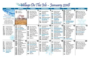 Activity Calendar of Village on the Isle, Assisted Living, Nursing Home, Independent Living, CCRC, Venice, FL 1