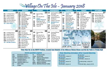 Activity Calendar of Village on the Isle, Assisted Living, Nursing Home, Independent Living, CCRC, Venice, FL 2