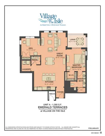 Floorplan of Village on the Isle, Assisted Living, Nursing Home, Independent Living, CCRC, Venice, FL 3