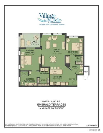 Floorplan of Village on the Isle, Assisted Living, Nursing Home, Independent Living, CCRC, Venice, FL 4