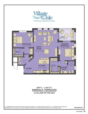 Floorplan of Village on the Isle, Assisted Living, Nursing Home, Independent Living, CCRC, Venice, FL 5