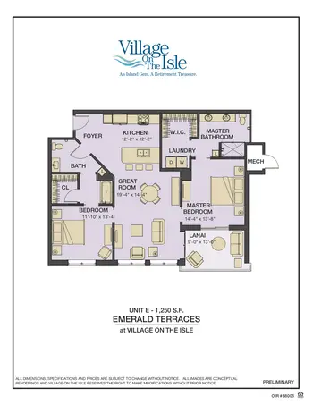 Floorplan of Village on the Isle, Assisted Living, Nursing Home, Independent Living, CCRC, Venice, FL 7