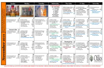Activity Calendar of The Marshes of Skidaway Island, Assisted Living, Nursing Home, Independent Living, CCRC, Savannah, GA 1
