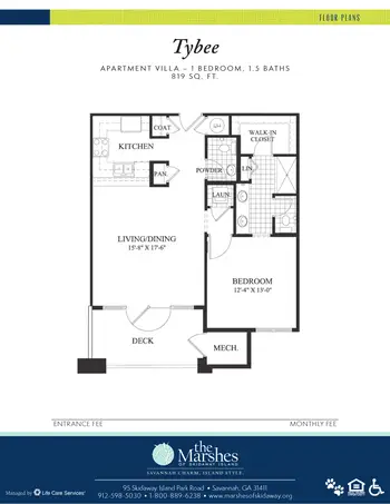 Floorplan of The Marshes of Skidaway Island, Assisted Living, Nursing Home, Independent Living, CCRC, Savannah, GA 15