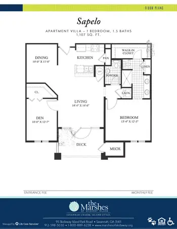 Floorplan of The Marshes of Skidaway Island, Assisted Living, Nursing Home, Independent Living, CCRC, Savannah, GA 17