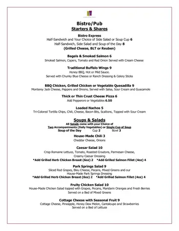 Dining menu of Park Springs, Assisted Living, Nursing Home, Independent Living, CCRC, Stone Mountain, GA 1
