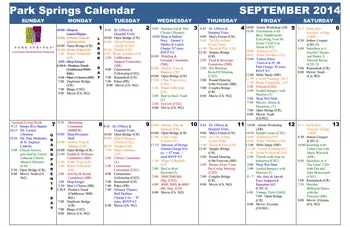 Activity Calendar of Park Springs, Assisted Living, Nursing Home, Independent Living, CCRC, Stone Mountain, GA 5