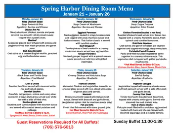 Dining menu of Spring Harbor, Assisted Living, Nursing Home, Independent Living, CCRC, Columbus, GA 6