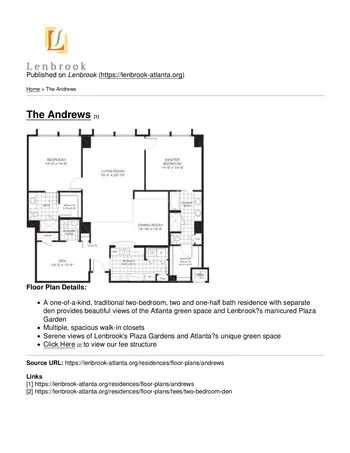 Floorplan of Lenbrook, Assisted Living, Nursing Home, Independent Living, CCRC, Atlanta, GA 1
