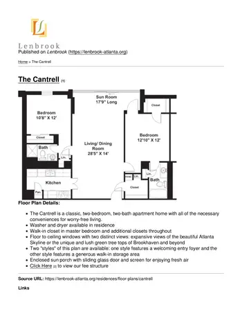 Floorplan of Lenbrook, Assisted Living, Nursing Home, Independent Living, CCRC, Atlanta, GA 7