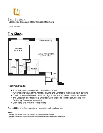 Floorplan of Lenbrook, Assisted Living, Nursing Home, Independent Living, CCRC, Atlanta, GA 12