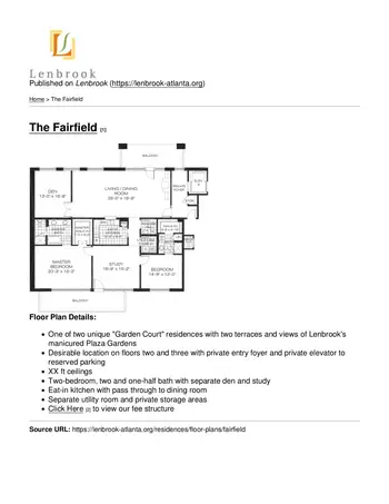 Floorplan of Lenbrook, Assisted Living, Nursing Home, Independent Living, CCRC, Atlanta, GA 14