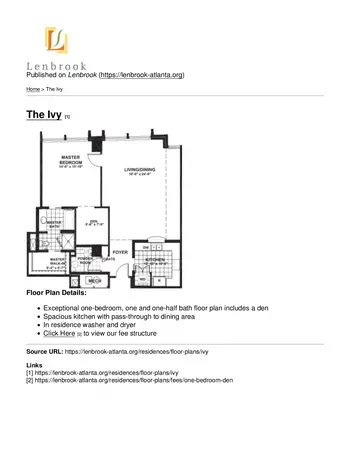 Floorplan of Lenbrook, Assisted Living, Nursing Home, Independent Living, CCRC, Atlanta, GA 15