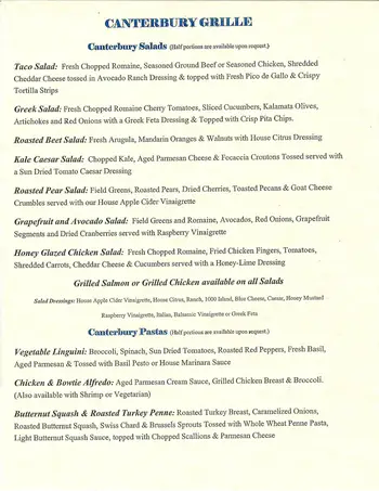 Dining menu of Canterbury Court Atlanta, Assisted Living, Nursing Home, Independent Living, CCRC, Atlanta, GA 3