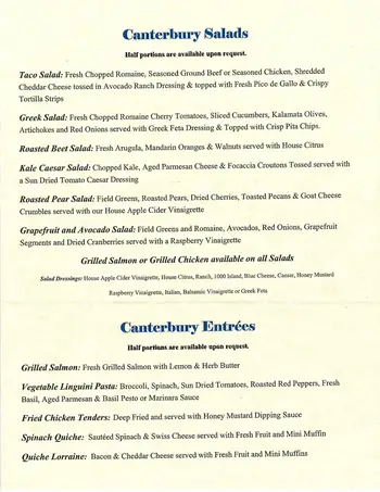 Dining menu of Canterbury Court Atlanta, Assisted Living, Nursing Home, Independent Living, CCRC, Atlanta, GA 5