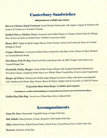Dining menu of Canterbury Court Atlanta, Assisted Living, Nursing Home, Independent Living, CCRC, Atlanta, GA 6