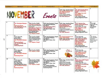 Activity Calendar of Canterbury Court Atlanta, Assisted Living, Nursing Home, Independent Living, CCRC, Atlanta, GA 2