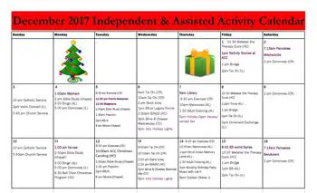 Activity Calendar of Prairie Vista Village, Assisted Living, Nursing Home, Independent Living, CCRC, Altoona, IA 3