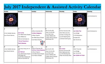 Activity Calendar of Prairie Vista Village, Assisted Living, Nursing Home, Independent Living, CCRC, Altoona, IA 11