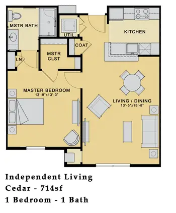 Floorplan of Prairie Vista Village, Assisted Living, Nursing Home, Independent Living, CCRC, Altoona, IA 5