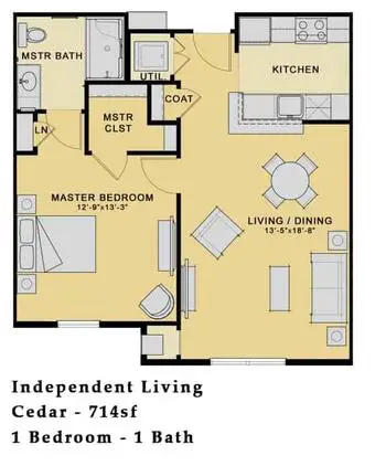 Floorplan of Prairie Vista Village, Assisted Living, Nursing Home, Independent Living, CCRC, Altoona, IA 15