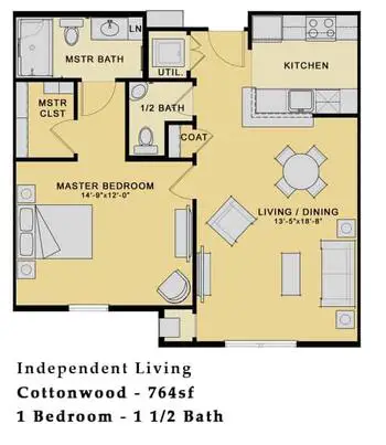 Floorplan of Prairie Vista Village, Assisted Living, Nursing Home, Independent Living, CCRC, Altoona, IA 16