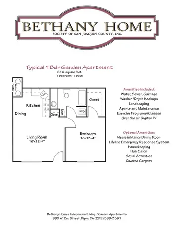 Floorplan of Bethany Home, Assisted Living, Nursing Home, Independent Living, CCRC, Dubuque, IA 1