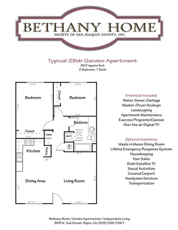 Floorplan of Bethany Home, Assisted Living, Nursing Home, Independent Living, CCRC, Dubuque, IA 2