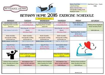 Activity Calendar of Bethany Home, Assisted Living, Nursing Home, Independent Living, CCRC, Dubuque, IA 2