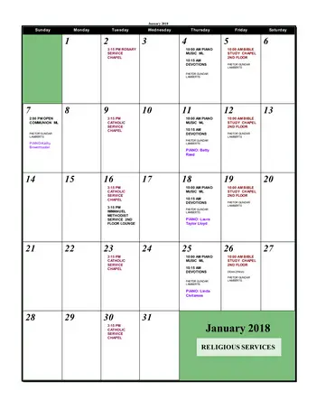 Activity Calendar of Calvin Community, Assisted Living, Nursing Home, Independent Living, CCRC, Des Moines, IA 5