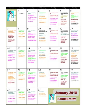 Activity Calendar of Calvin Community, Assisted Living, Nursing Home, Independent Living, CCRC, Des Moines, IA 8